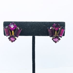 Vintage Sterling Art Deco Rhinestone Earrings